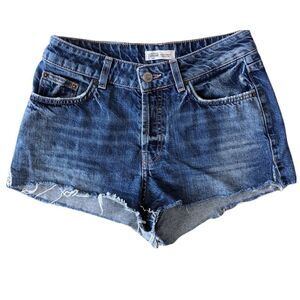 ZARA Mid rise raw hem denim short size 4 @W